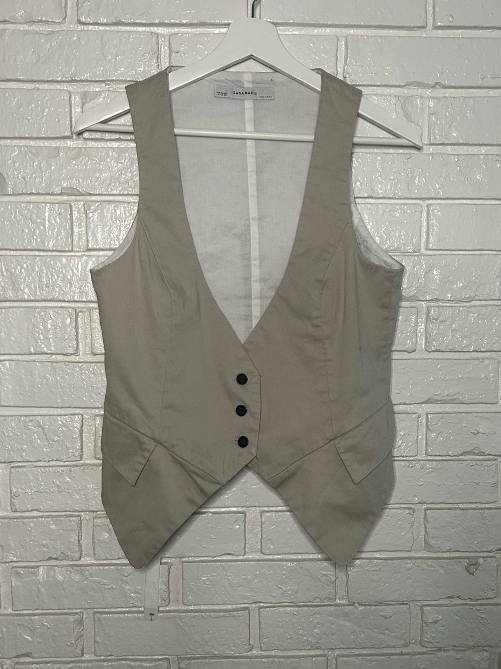 Zara Beige Cream Tailored Vest Tank Medium